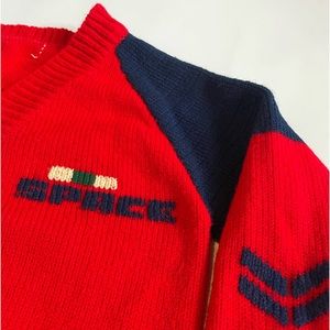 Vintage Toddler Cardigan Sweater Spaceship